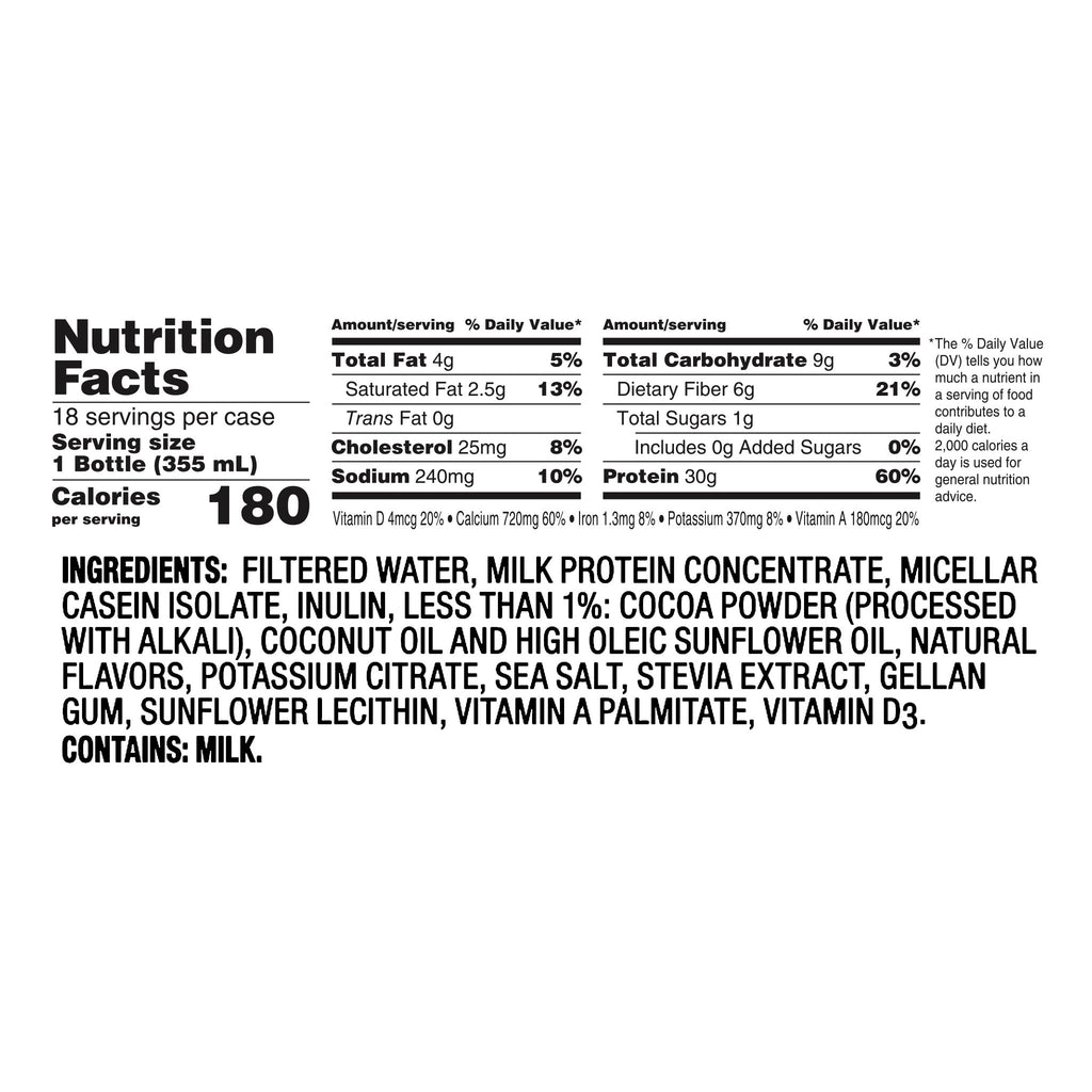 Oikos 30g Chocolate Protein Shake, 12 fl oz, 18-pack