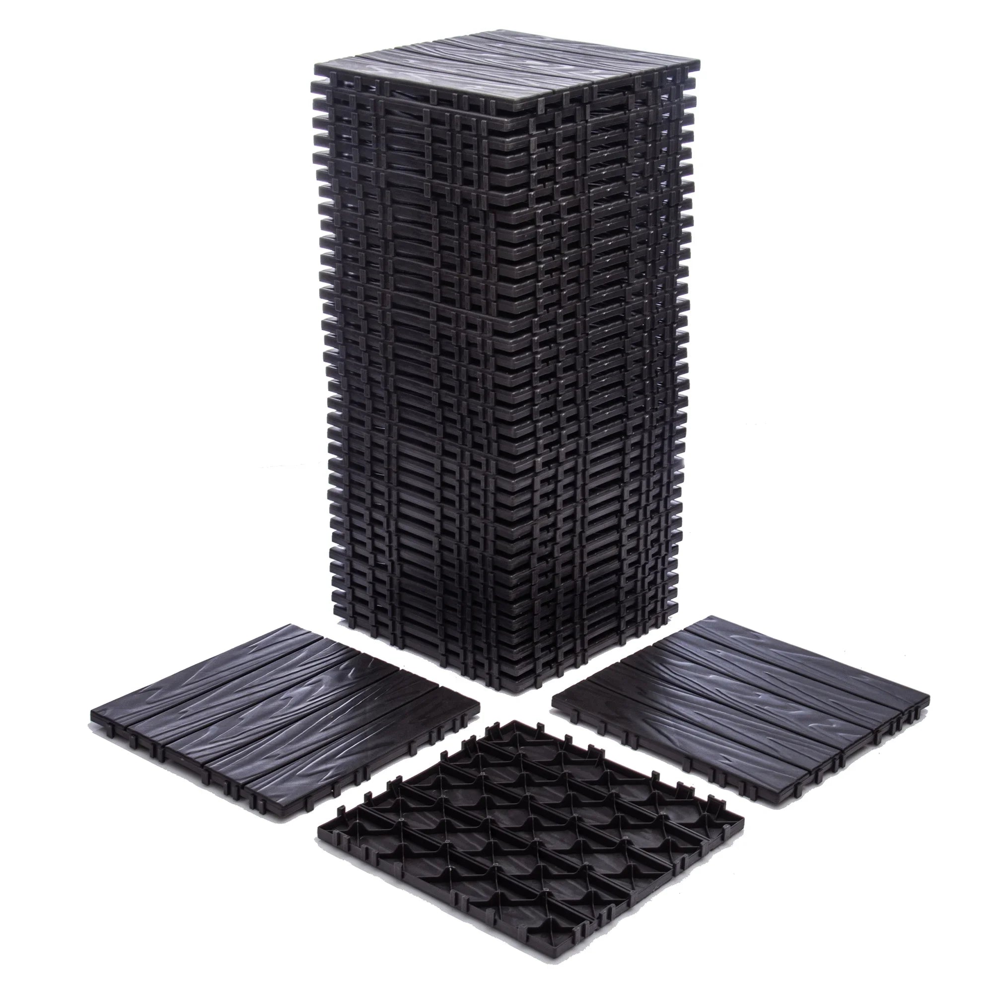 76-Pack Plastic Interlocking Deck Tiles - 68.80 Sq.Ft Outdoor Plastic Flooring Super Durable & Waterproof All-Weather Indoor/Outdoor