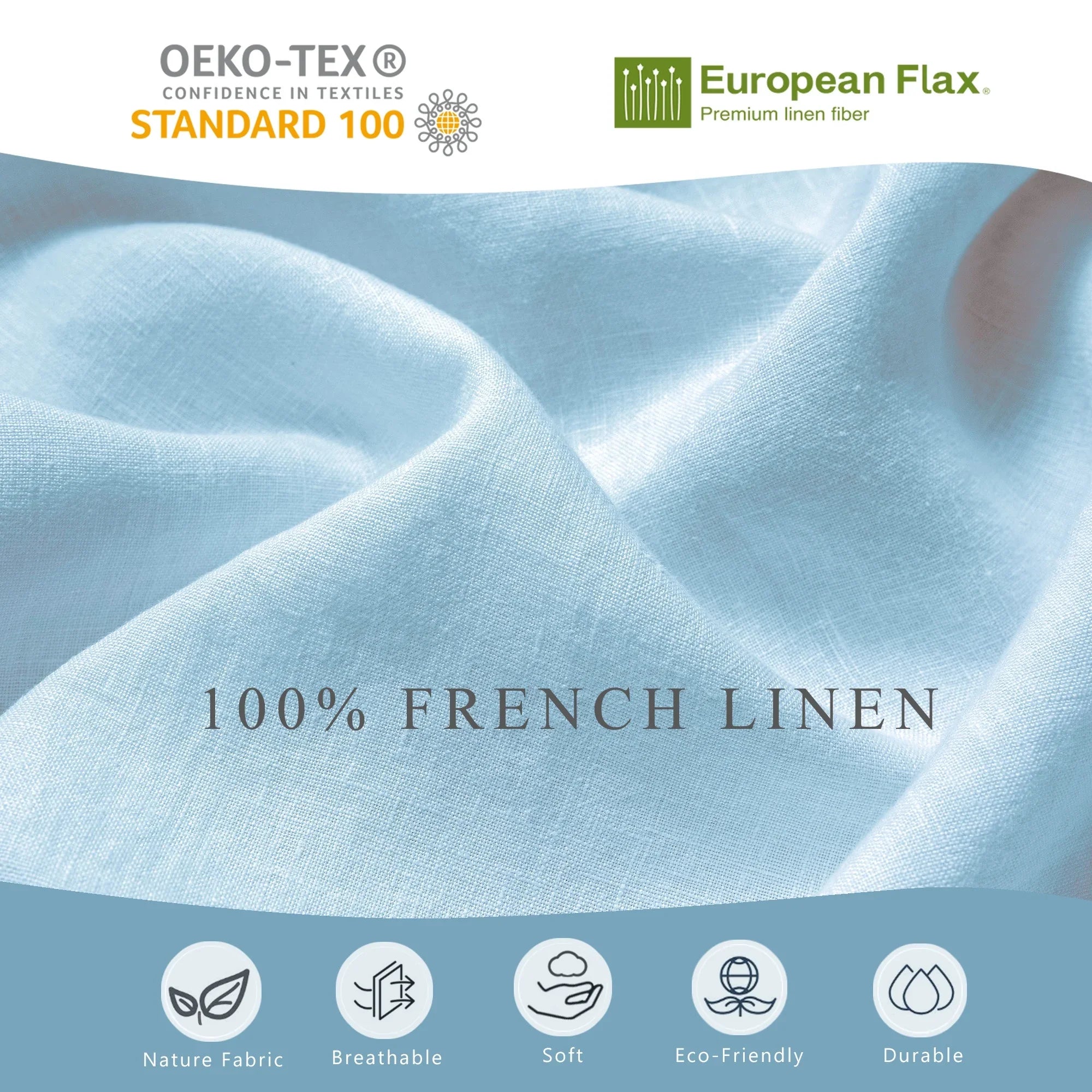 100% Pure Linen Duvet Cover with Button Closure and Corner Ties Soft & Breathable - Natural Full/Queen