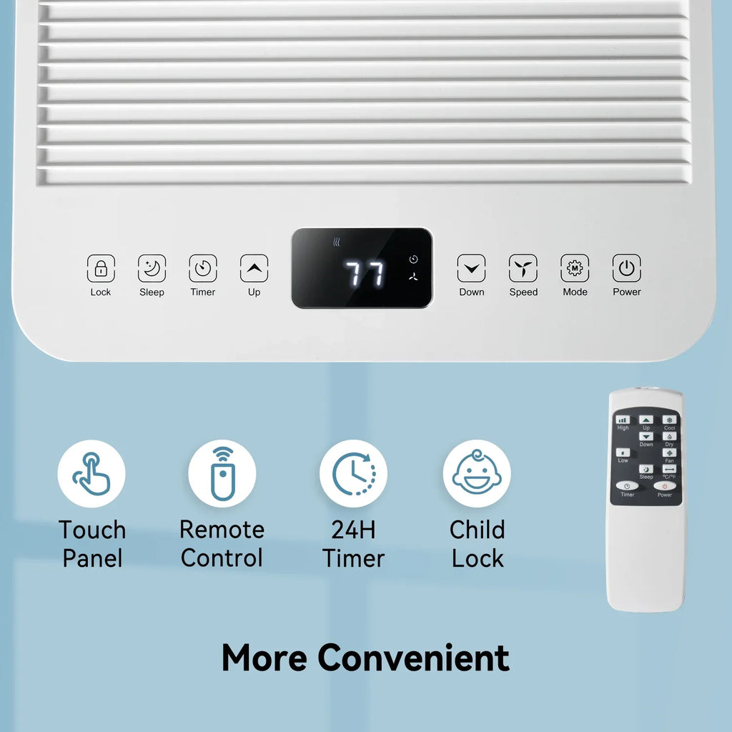 Bapipro 10,000 BTU Smart Portable AC - WiFi/Remote, 4-in-1 for 300 Sq.Ft, 24H Timer, Window Kit, ??55dB, ETL Certified