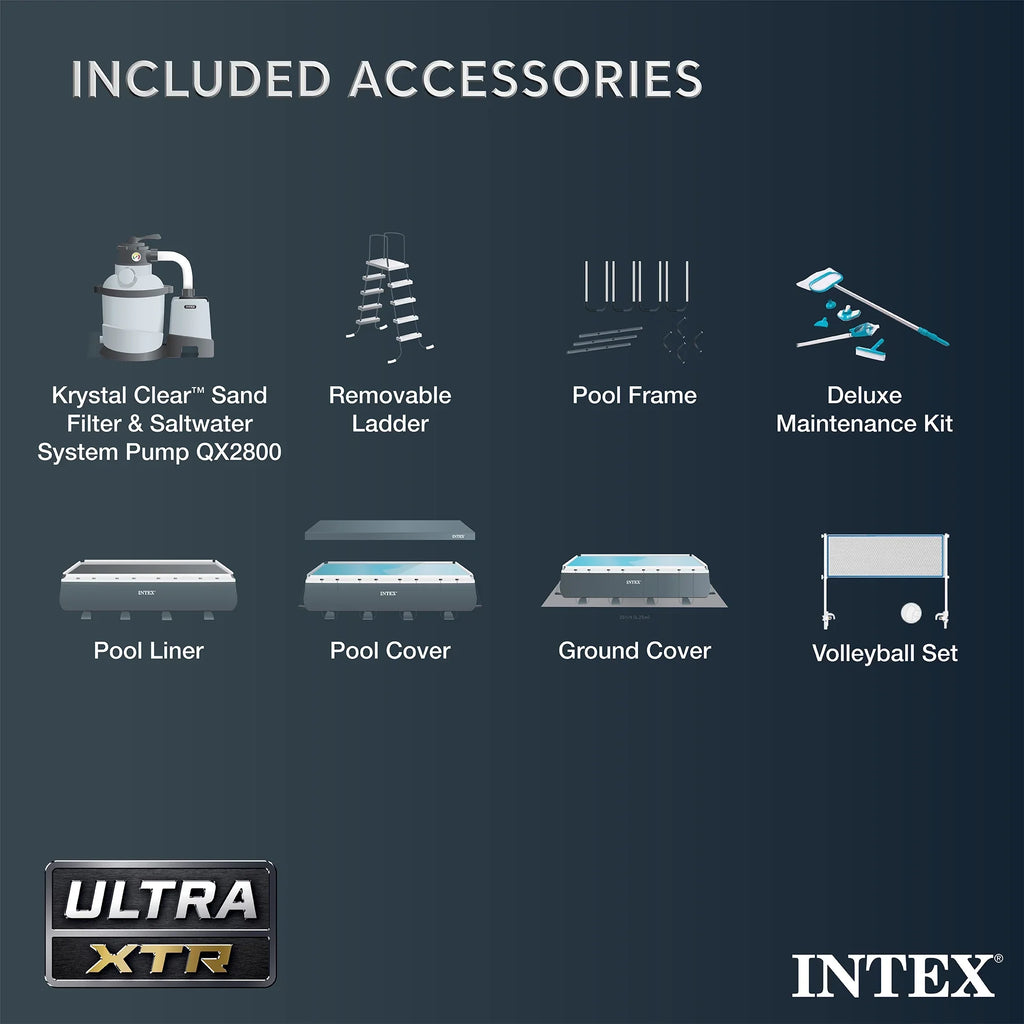 INTEX 24ft x 12ft x 52in Ultra XTR Above Ground Pool, Floats (2 Pack), & Inflatable Cooler