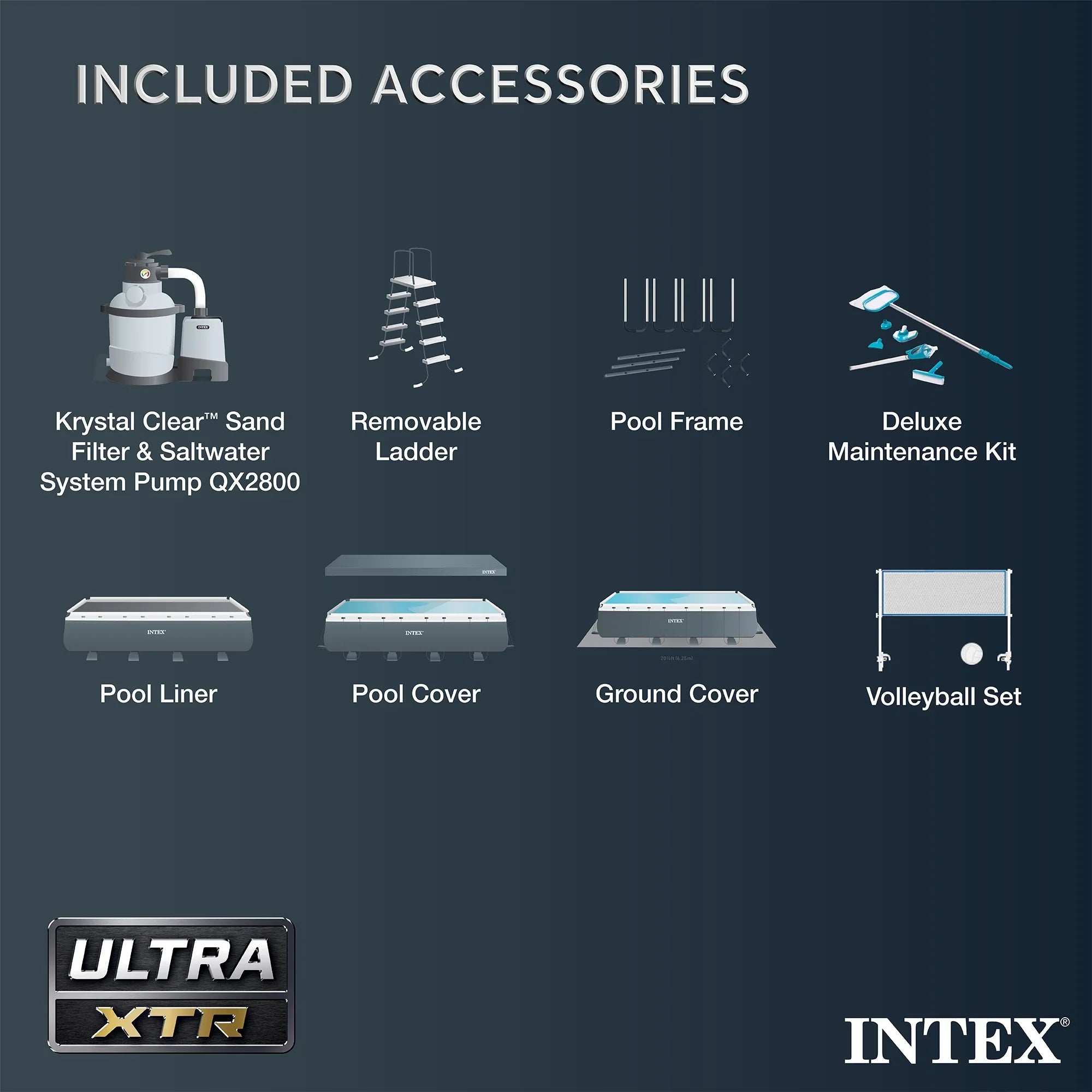 INTEX 24ft x 12ft x 52in Ultra XTR Above Ground Pool, Floats (2 Pack), & Inflatable Cooler