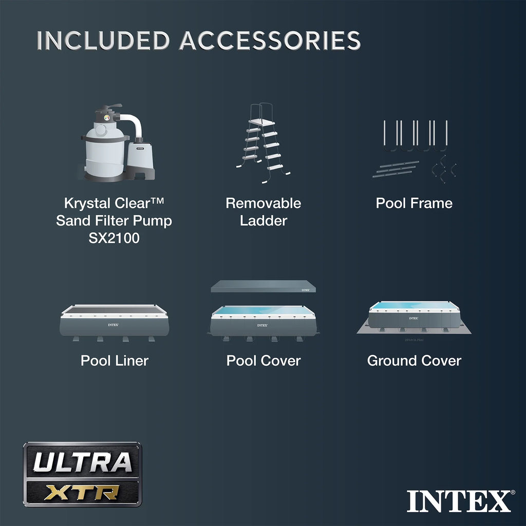 INTEX 24ft x 12ft x 52in Ultra XTR Above Ground Pool, Floats (2 Pack), & Inflatable Cooler