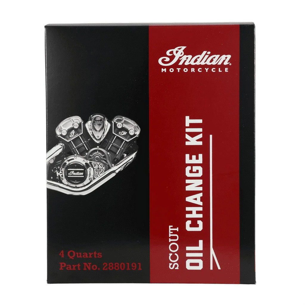 Indian Motorcycle Scout Oil Change Kit with Full Synthetic 15W-60 Motor Oil, 4 Quarts, 2 Washers