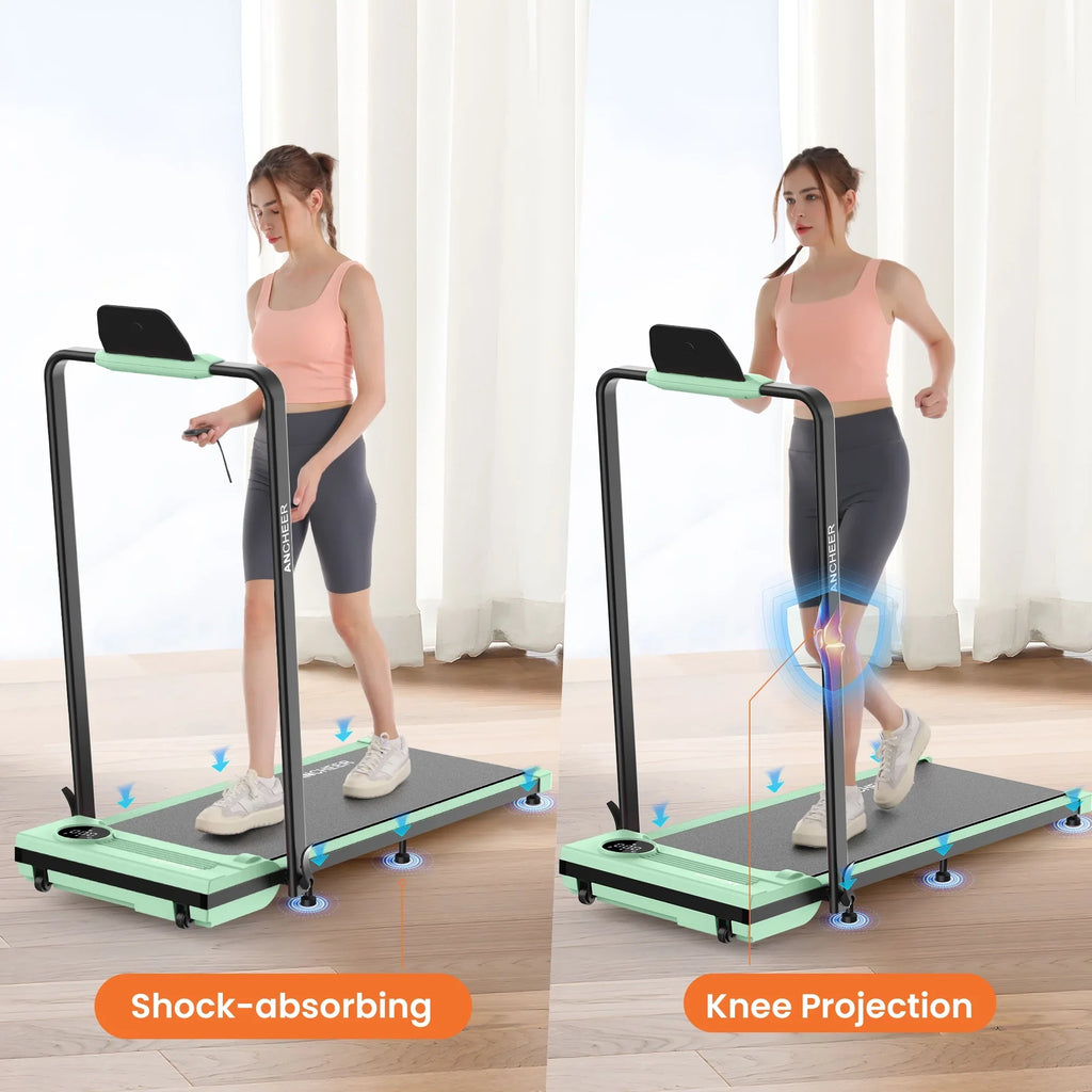ANCHEER Portable Folding Walking Pad 300lb, 7.5 MPH Under Desk Treadmill with Remote Control & LED Display,2 in 1 Walking Pad Treadmill for Home/Office/Exercise(Pink)