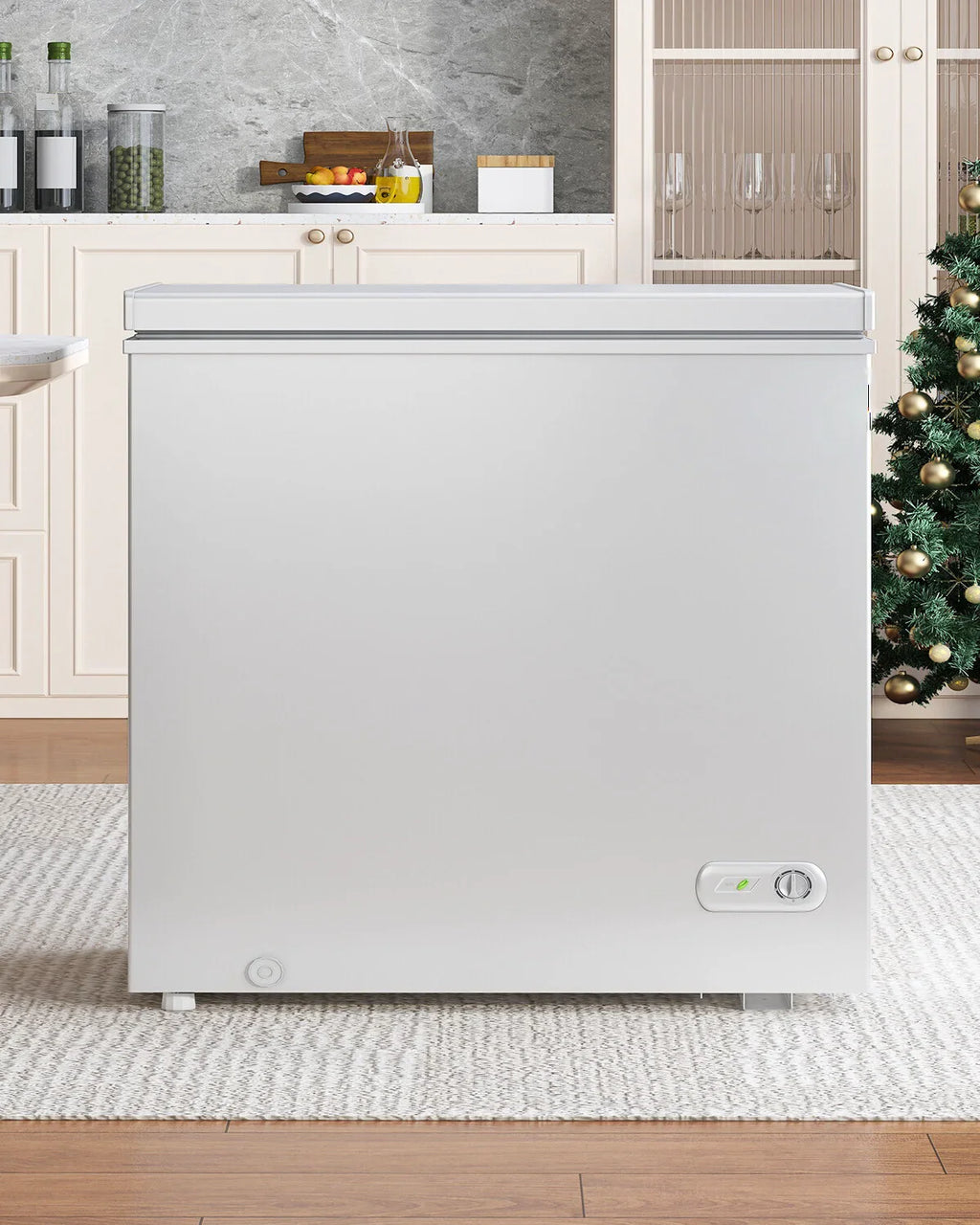 DISHUP 10.0 Cu.Ft Chest Freezer, Deep Freezer with Removable Basket, Adjustable Temperature, for Home/Office/Garage/Bar