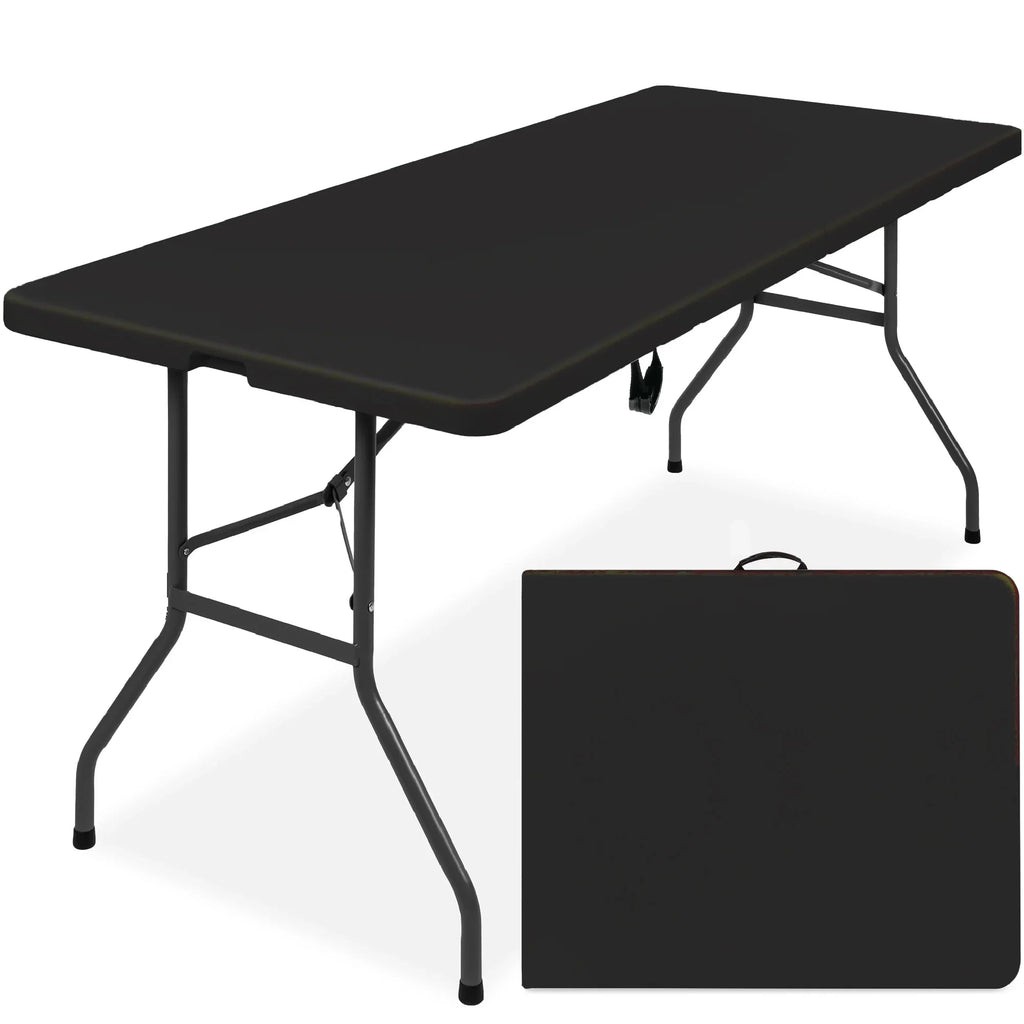 Best Choice Products 6ft Plastic Folding Table, Indoor Outdoor Heavy Duty Portable w/ Handle, Lock - White