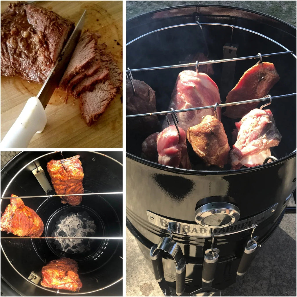 Big Bad Barrel BBQ Smoker Grill 5 in 1 Barrel can be used as a Smoker, Grill, Pizza Oven, Table and Fire Pit