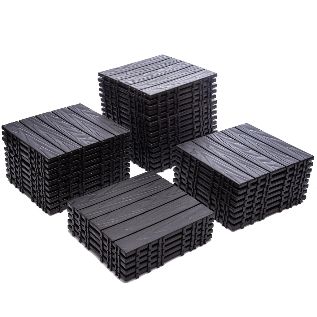 76-Pack Plastic Interlocking Deck Tiles - 68.80 Sq.Ft Outdoor Plastic Flooring Super Durable & Waterproof All-Weather Indoor/Outdoor