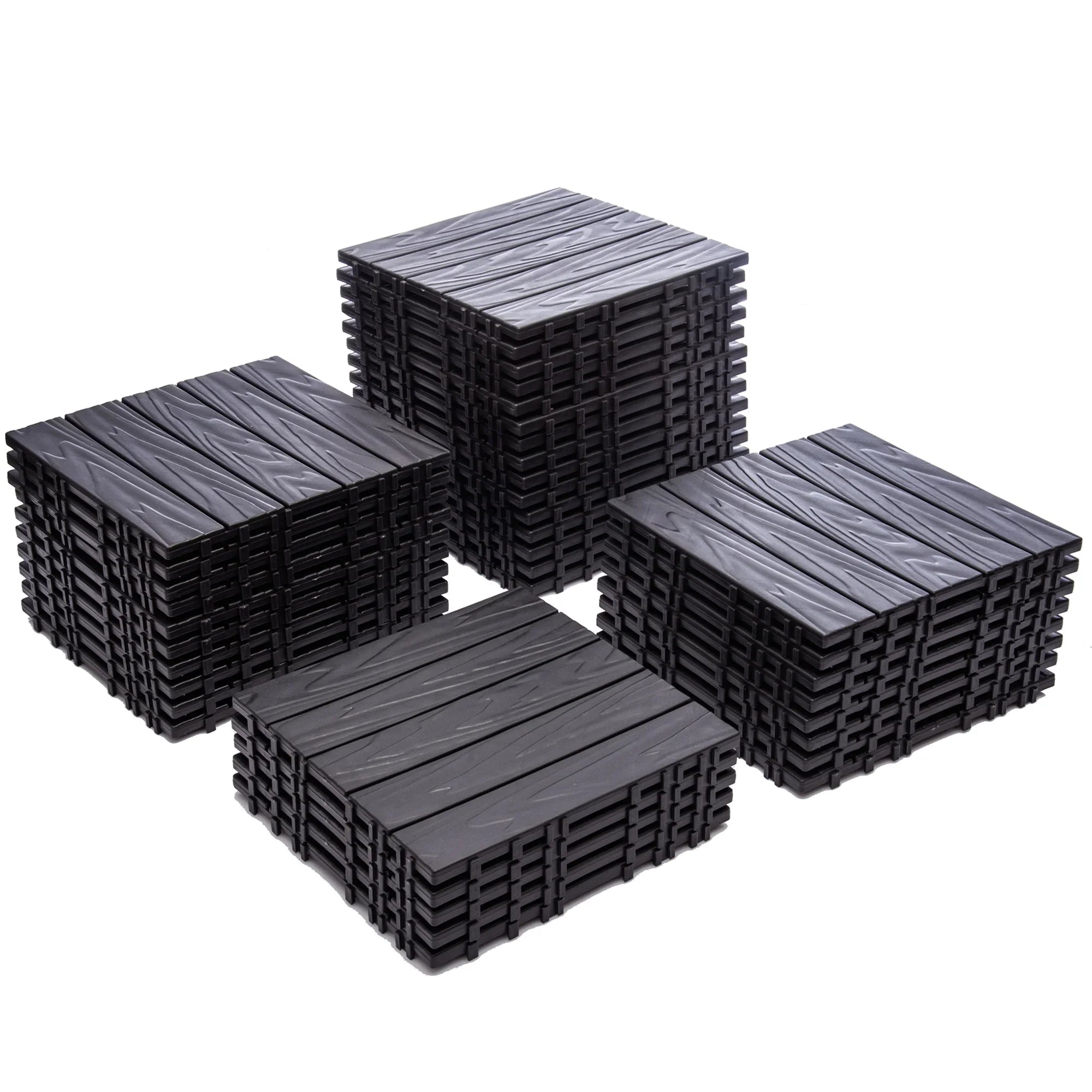 76-Pack Plastic Interlocking Deck Tiles - 68.80 Sq.Ft Outdoor Plastic Flooring Super Durable & Waterproof All-Weather Indoor/Outdoor
