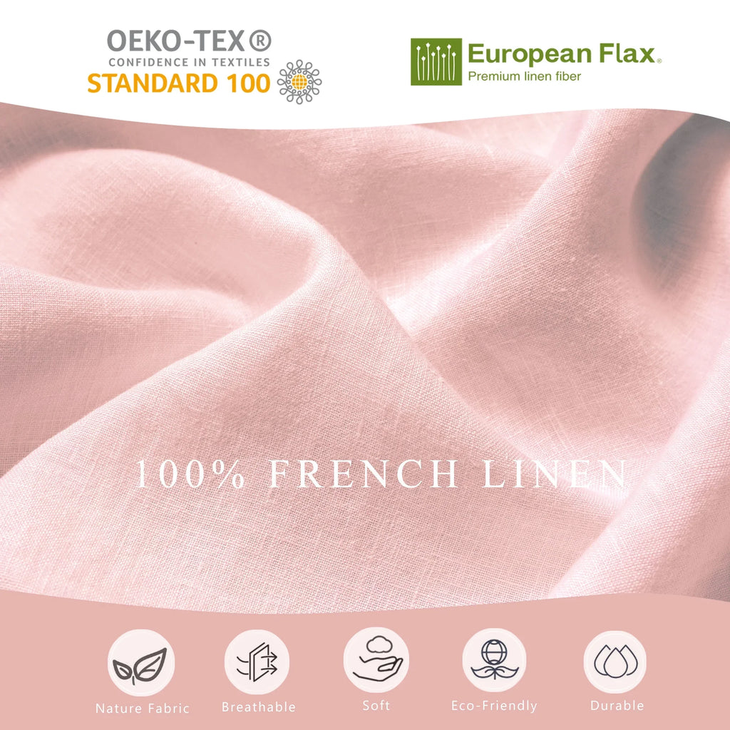 100% Pure Linen Duvet Cover with Button Closure and Corner Ties Soft & Breathable - Natural Full/Queen