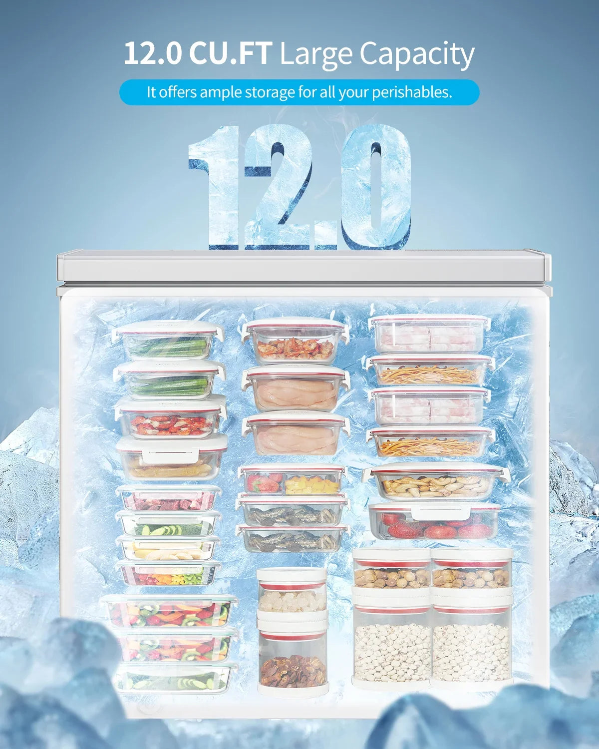 DISHUP 10.0 Cu.Ft Chest Freezer, Deep Freezer with Removable Basket, Adjustable Temperature, for Home/Office/Garage/Bar