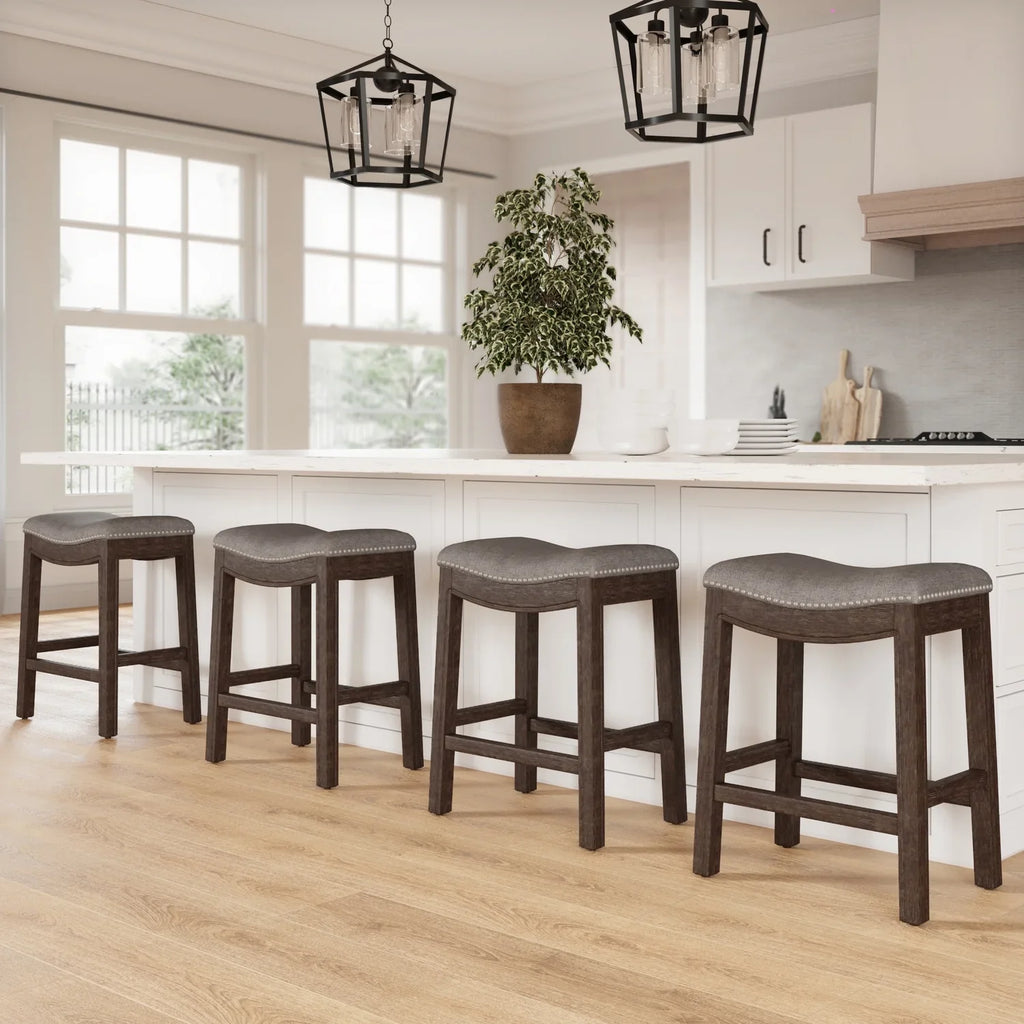 New Ridge Home Goods 26" Saddle Wood Counter Height Stool Weathered Natural