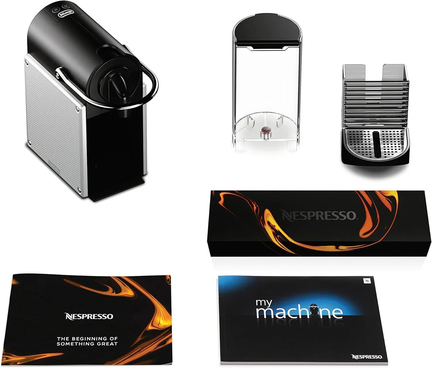 Nespresso Pixie espresso machine by De’Longhi, 19-bar pump, compact aluminum design, silver, 1100 ml
