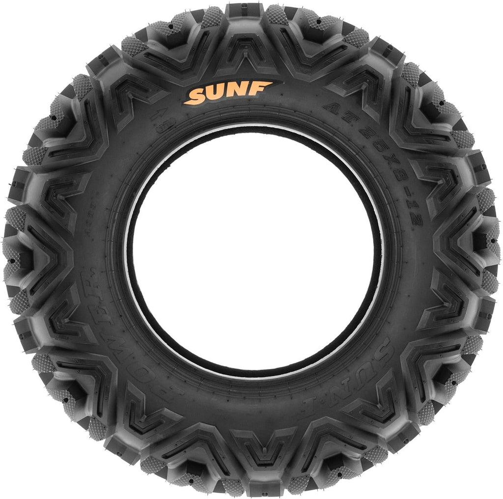 Set of 4 ATV/UTV off-road tires, 25x8-12 front and 25x10-12 rear, 6 PR, tubeless A033
