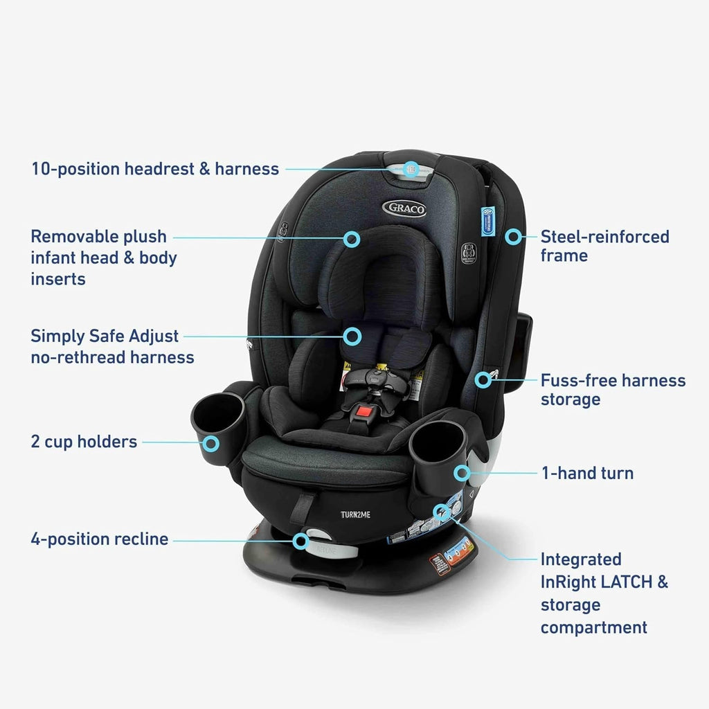 Graco Turn2Me 3-in-1 rotating child car seat, Cambridge