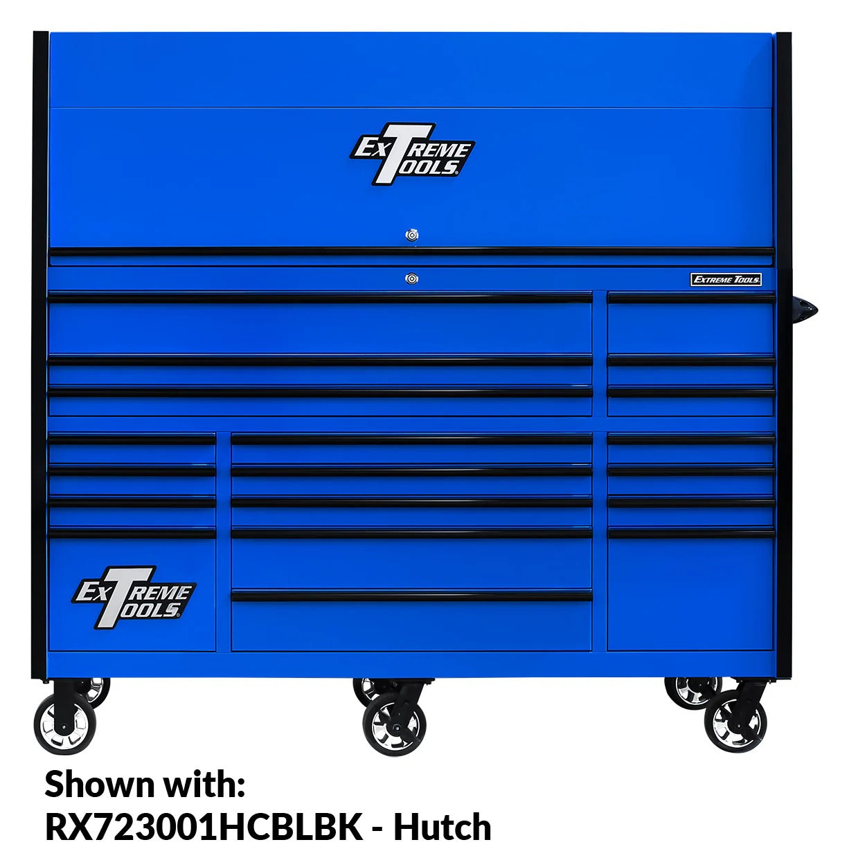 Extreme Tools RX250 Series 72-inch x 30-inch Rolling Cart – 19 Drawers – 250 lb Drawer Slides
