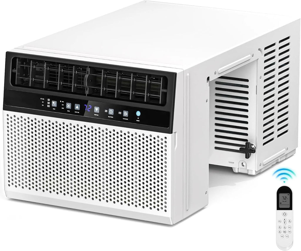 Antarctic Star 12,000 BTU U-shaped window air conditioner, cools rooms up to 550 square feet with 6 modes, 24-hour timer, ultra-quiet window air conditioner