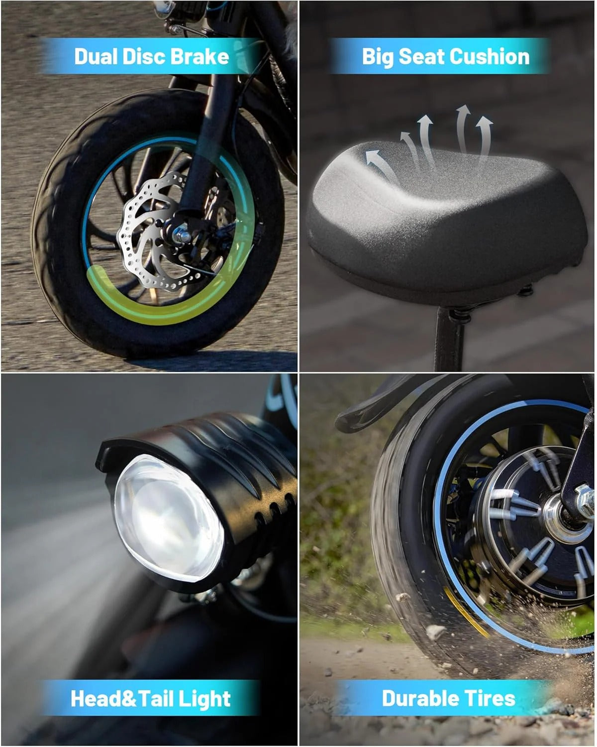 Electric scooter for adults with large center basket