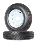 2-pack trailer tires and rims ST175/80D13 175/80 13 B78-13 LRC 5-hole white spoked wheel